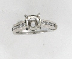 14k White Gold Round Cut Diamonds Channel Set Ring 0.60 ctw 