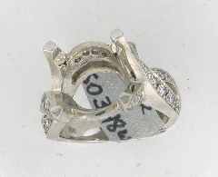 14k White Gold Semi Mount Round Cut Diamonds Twisted Shank Ring 1.12 Ctw 