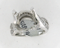 14k White Gold Semi Mount Round Cut Diamonds Twisted Shank Ring 1.01 Ctw
