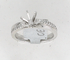 14k White Gold Semi Mount Round Cut Diamonds Engagement Ring 0.30 Ctw 