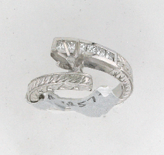 14k White Gold Semi Mount Princess Cut Diamonds Channel Set Engagement Ring 0.40 Ctw 