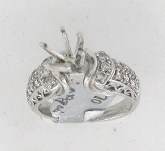 14k White Gold Semi Mount Round Cut Diamonds Ring 0.70 Ctw 