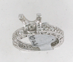 14k White Gold Semi Mount Round Diamonds 0.70 Ctw 