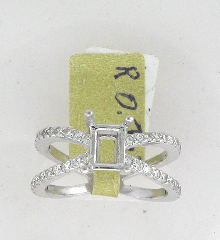 14k White Gold Semi Mount Round Cut Diamonds Split Shank Ring 0.70 Ctw 