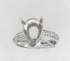 14k White Gold Semi Mount Round Cut Diamonds Ring 0.27 Ctw 
