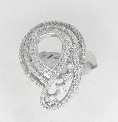 14k White Gold Semi Mount Round Cut Diamonds Ring 1.08 Ctw 