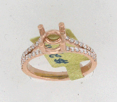 14k Rose Gold Semi Mout Round Cut Diamonds Split Shank Engagement Ring 0.43 Ctw 
