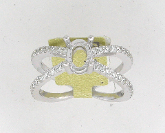 14k White Gold Semi Mount Round Cut Diamonds Split Shank Ring 0.72 Ctw 