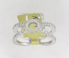 14k White Gold Semi Mount Round Cut Diamonds Split Shank Ring 0.72 Ctw