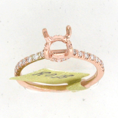 14k Rose Gold Semi Mount Round Cut Diamonds Halo Engagement Ring 0.28 Ctw