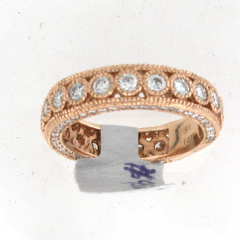 14k Rose Gold Round Cut Diamonds Wedding Annivarsary Band 1.63 Ctw 