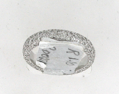 14k White Gold Micro Pave Round Cut Diamonds Eternity Wedding Band 1.10 Ctw 