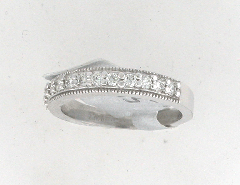 14k White Gold Round Cut Diamonds Wedding Band 0.45 Ctw