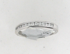 14k White Gold Round Cut Diamonds Channel Set Wedding Band 0.23 Ctw 