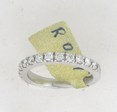 14k White Gold Round Cut Diamonds Wedding Band 0.59 Ctw 