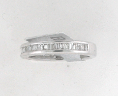 14k White Gold Diamond Baguettes Channel Set Wedding Band 0.60 Ctw 