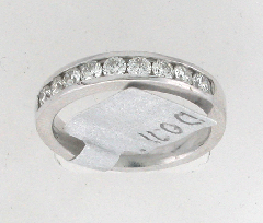 14k White Gold Round Cut Diamonds Channel Set Wedding Band 0.71 