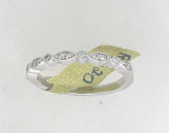 14k White Gold Round Cut Diamonds Wedding Band 0.20 Ctw 