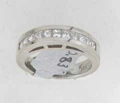 14k White Gold Princess Cut Diamond Channel Set Wedding Band 0.83 Ctw 