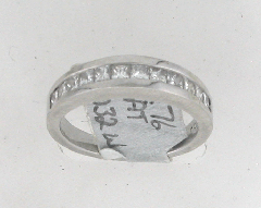 Platinum Princess Cut Diamond Channel Set Wedding Band 0.76 Ctw 