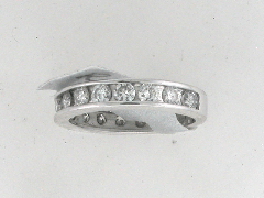14k White Gold Round Cut Diamonds Channel Set Wedding Band 1.00 Ctw 