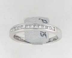 14k White Gold Princess Cut Diamond Channel Set Wedding Band 0.75 Ctw