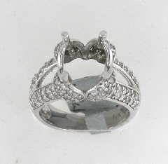 14k Whiyte Gold Semi Mount Round Cut Diamonds Split Shank 1.21 Ctw 