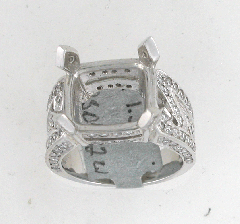 14k White Gold Semi Mount Round Cut Diamonds Ring 1.30 Ctw 