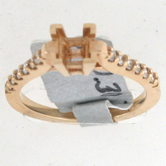 14k Rose Gold Semi Mount Round Cut Diamonds Halo Ring 0.30 Ctw