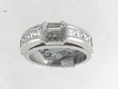 Platnium Semi Mount Princess Cut Diamond Inivisble Channel Set Ring 1.59 Ctw 