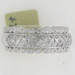 14k White Gold Semi Mount Round Cut Diamonds Cluster Diamond Wedding Anniversary Band 0.60 Ctw