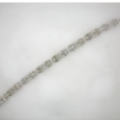 14k White Gold 7" Round Cut Diamonds Bracelet