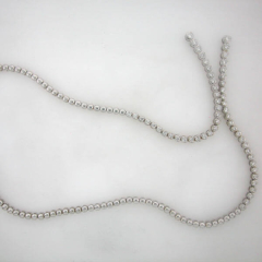 14k White Gold 16" Round Cut Diamonds Necklace