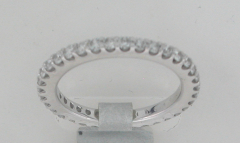 14k White Gold Round Diamonds Wedding Band 