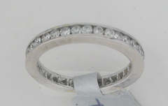 14k White Gold Round Diamonds Channel Set Eternity Set Wedding Band 