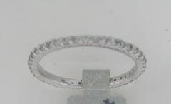 14k White Gold Round Diamonds Eternity Wedding Band 