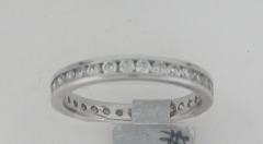 14k White Gold Round Diamonds Channel Set Eternity Wedding Band 