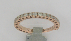 14k Rose Gold Round Diamonds Wedding Band 