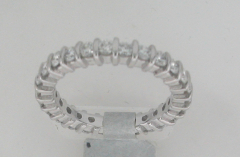 14k White Gold Round Cut Diamonds Channel Set Eternity Wedding Band