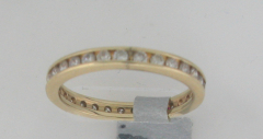 14k Yellow Gold Round Diamonds Channel Set Eternity Wedding Band 
