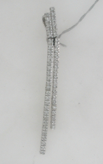 14k White Gold Two Diamond Bar Pendant 