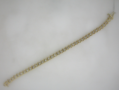 Yellow Gold 7" Round Diamonds Bracelet 4.00 Ctw