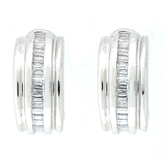 14k Channel Set Diamond Earrings 1.88 Cts