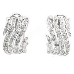 10k Diamond Huggie Earrings 0.75 Cts