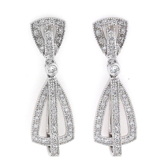 14k Diamond Dangling Earrings 0.74 Cts