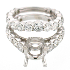 14K 2 Piece Diamond Semi-Mount Bridal Set 3.54 Ctw