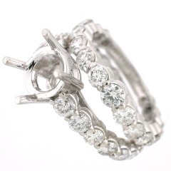 14K 2 Piece Diamond Semi-Mount Bridal Set 3.54 Ctw