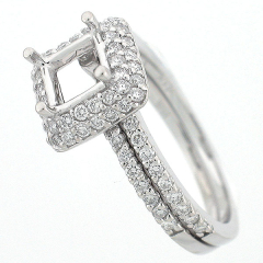 14K Diamond Semi Mount Wedding Set 0.80 Ct