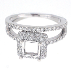 14K Diamond Semi Mount Wedding Set 0.80 Ct