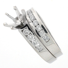 14K Diamond Semi Mount Wedding Set 0.81 Ct